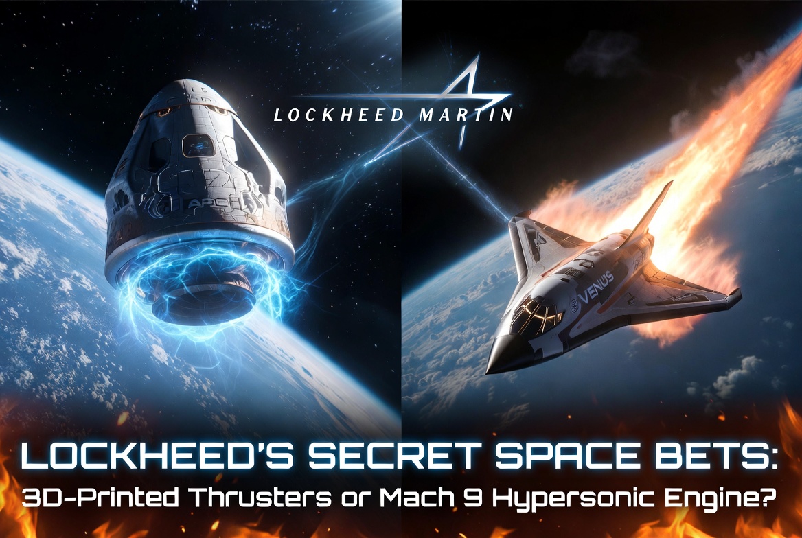 Editorial illustration of Lockheed-backed propulsion startups